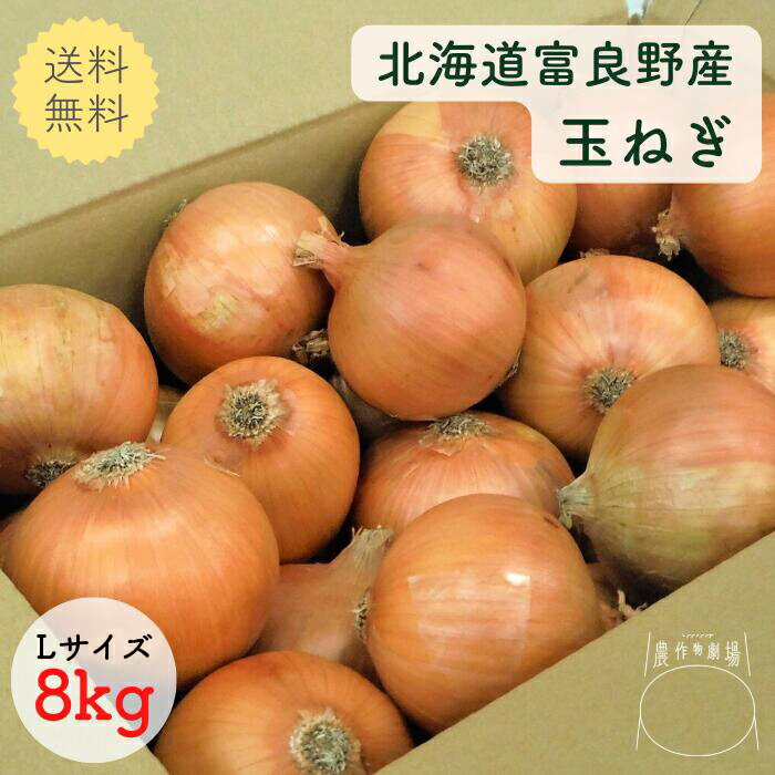 たまねぎ Lサイズ 8kg 北海道 富良野産 送料無料 国産 野菜 タマネギ サマー ギフト お中元 お返し 人気 食べ物 贈り物 プレゼント 常備野菜 保存野菜 玉ねぎ*玉ねぎL8kg*