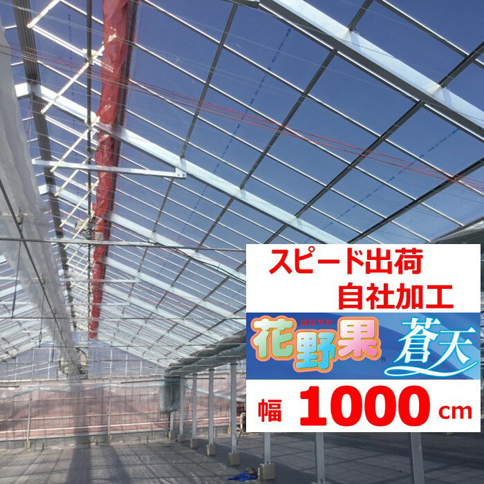 花野果蒼天 ソウテン 0.15mm厚 1000cm幅 POフィルム 透明 農業用 ビニールハウス用 トマト キュウリ ナ..