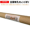 【訳あり処分品】全面有孔オレンジポリ 厚さ0.03mm 幅135cm 110m巻 農業用 苗代用 育苗用 水稲 稲 米 田圃 田んぼ 苗下 育苗箱下 トレー下 アウトレット 在庫限り