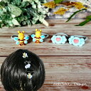 ミツバチ ハートキャンディー パーツ ミニゴム (2つ) ギザギザゴム 蜜蜂 蜂 春 夏 プラスチック baby kids ベビー 赤ちゃん 子供 絡まない からまない 小さい ゴム ヘアゴム ヘアアクセサリー 玉ねぎヘアー かわいい オシャレ お洒落 女の子 保育園 幼稚園 2つ結び
