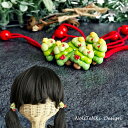リボン クリスマス ツリー パーツ キッズ ゴム (2本) もこもこ tree かわいい プラスチック ゴム ヘアー ヘアアクセサリー 女の子 保育園 幼稚園 小学生 プレゼント まとめ髪 おしゃれ 発表会