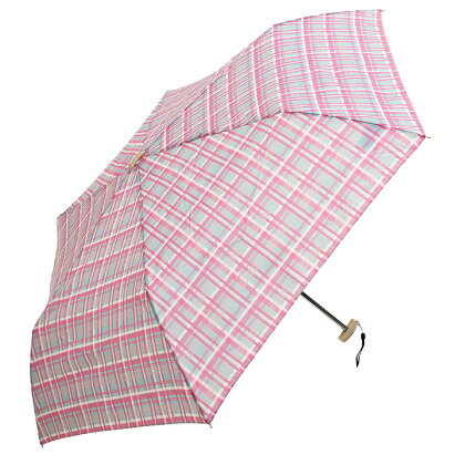 【waterfront】【晴雨兼用傘】折りたたみ傘軽量ポケフラット55タータンチェック柄ウォーターフロントシューズセレクション