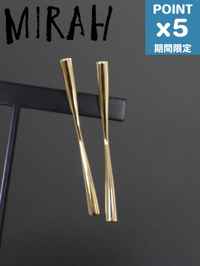 期間限定P5倍【MIRAH / ミラ】 【両耳用】 バトンイヤリング / サイズL - P107 - GOLD
