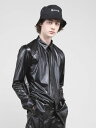 【GalaabenD / ガラアーベント】 【JO1 川尻 蓮 着用】 ウォッシャブルライトフェイクレザーシャツ - Fake Leather Shirt - BLACK