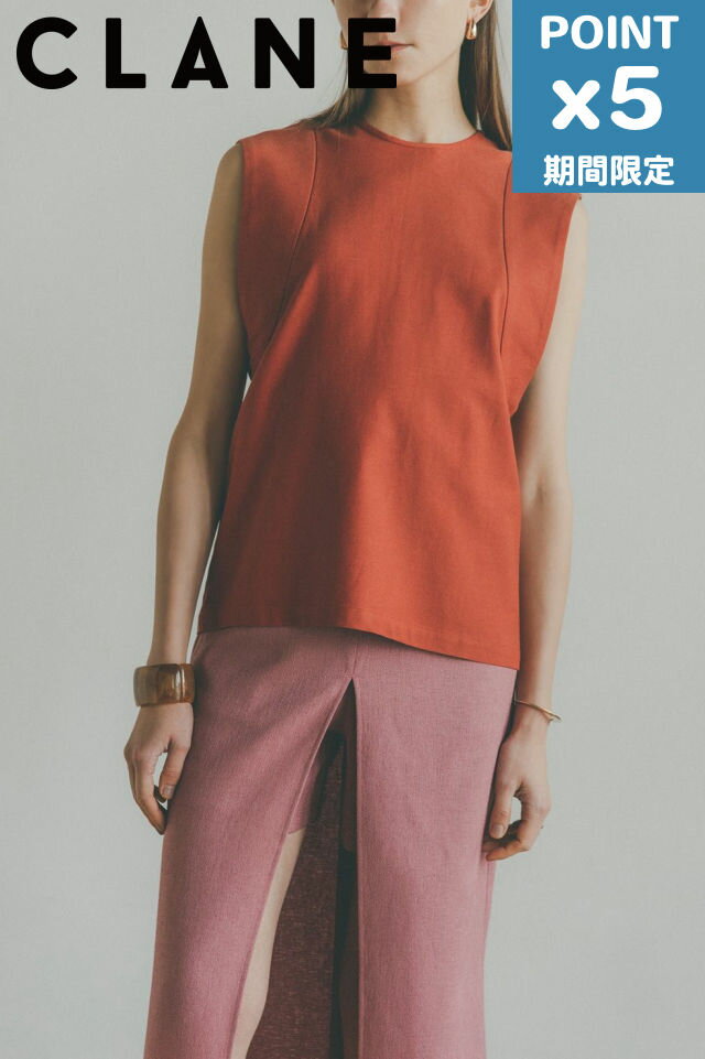 期間限定P5倍【CLANE / クラネ】 ラウンドスリーブトップス - ROUND SLEEVE TOPS - RED