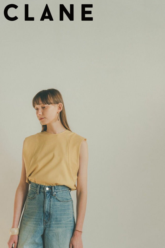 【CLANE / クラネ】 ラウンドスリーブトップス - ROUND SLEEVE TOPS - YELLOW