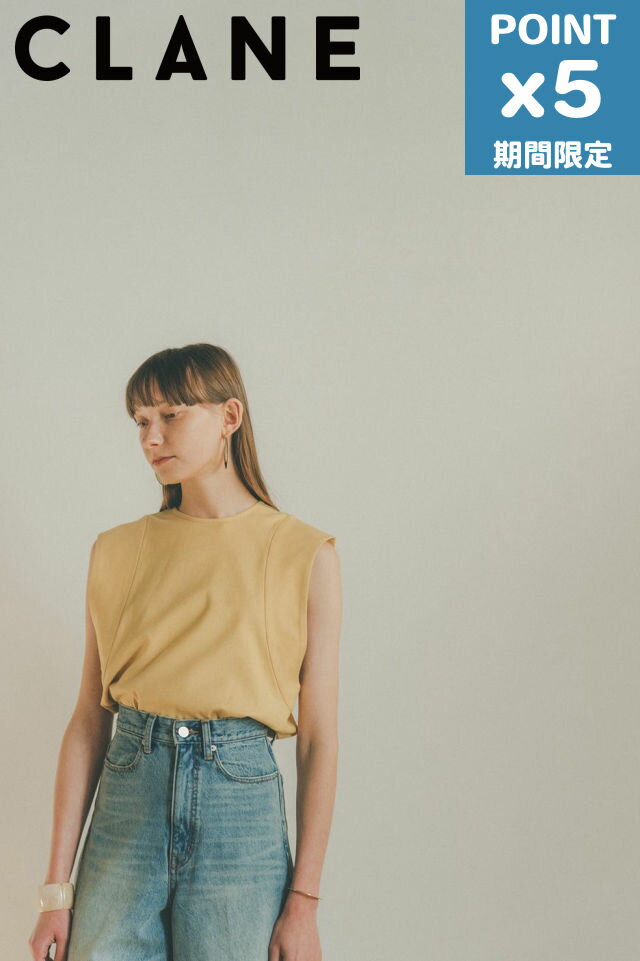期間限定P5倍【CLANE / クラネ】 ラウンドスリーブトップス - ROUND SLEEVE TOPS - YELLOW