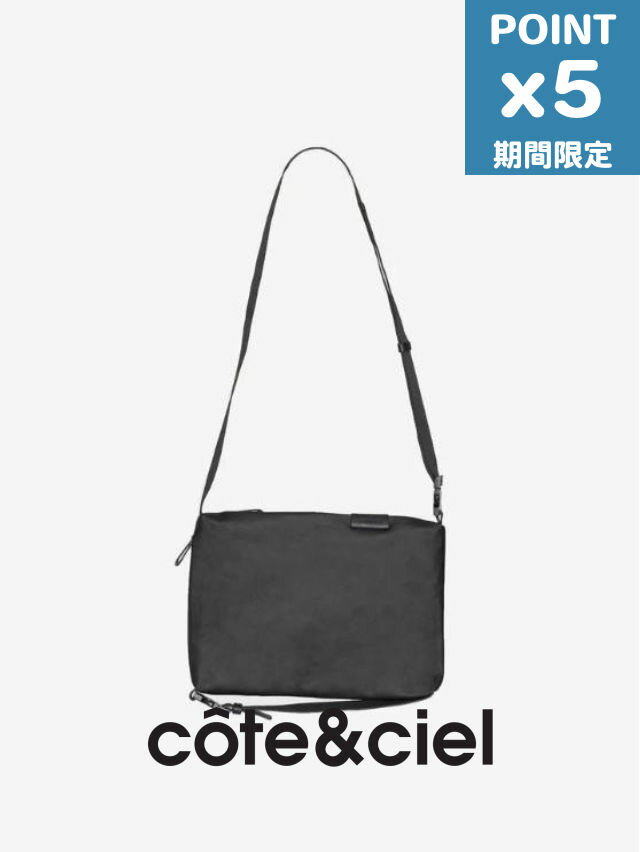 期間限定P5倍【cote&ciel / コートエシエル】 Inn Medium Coated Canvas Black - ショルダーバッグ / ..