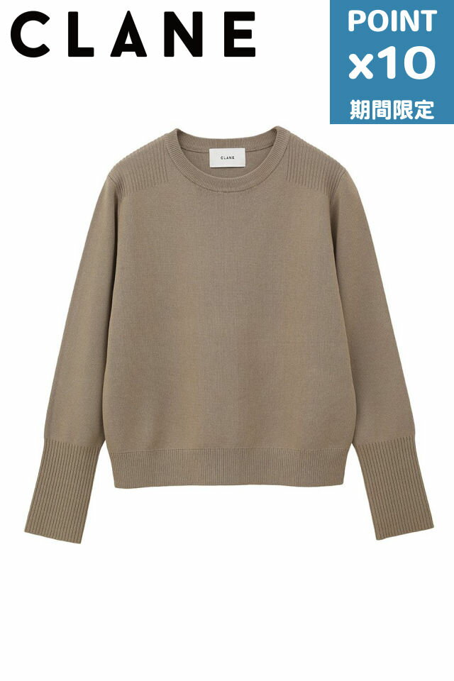 期間限定P10倍【CLANE / クラネ】 ベーシック コンパクト ニット トップス - BASIC COMPACT KNIT TOPS - BEIGEのサムネイル