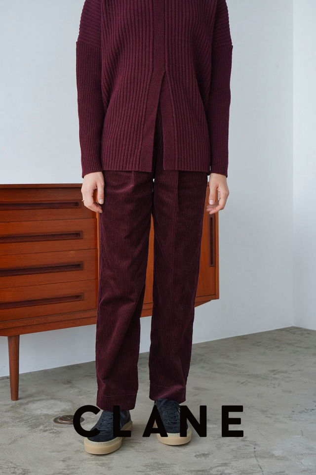 【CLANE / クラネ】 コーデュロイ テーパード パンツ - CORDUROY TAPERED PANTS - BORDEAUX