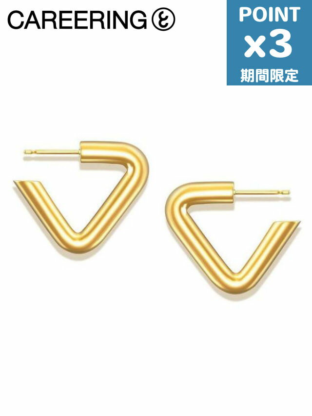 期間限定P3倍【1500円クーポン】【CAREERING / キャリアリング】 【優里さん着用】 両耳用 TRIANGLE 701 (YW) トライアングル ピアス シルバー925 /18Kポスト