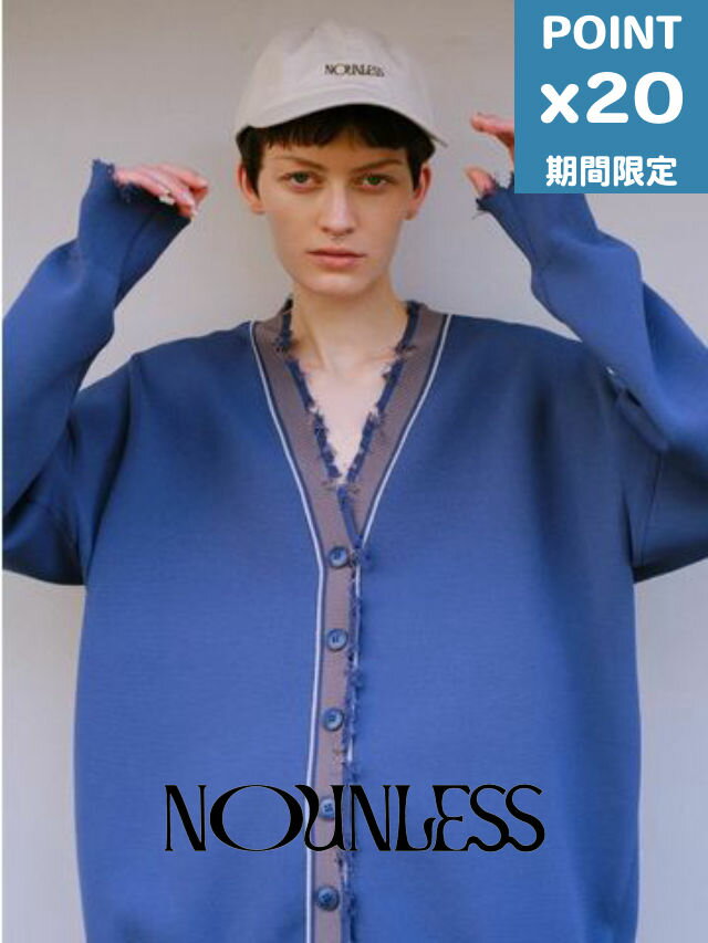 ָP20ܡNOUNLESS / ʥ쥹 󥸲ùǥ˥åȥǥ - GRUNGE TILDEN KNIT CARDIGAN - BLUE