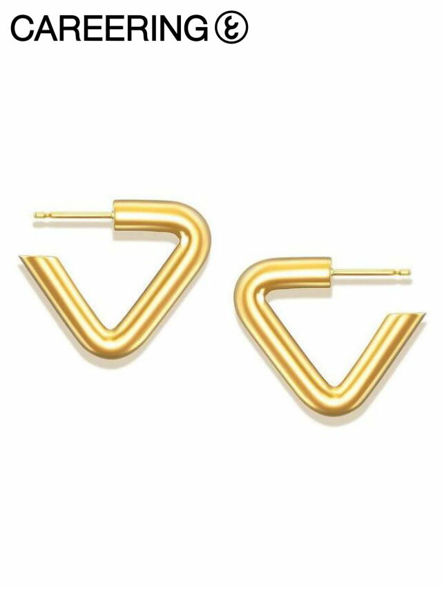 【CAREERING / キャリアリング】 【両耳用】TRIANGLE 501 YELLOW トライアングル ピアス シルバー925 /18Kポスト
