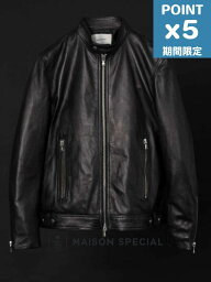 期間限定P5倍【MAISON SPECIAL / メゾンスペシャル】 シープレザー ライダース ジャケット - Dress-Fit Sheep Leather Single Rider Jacket