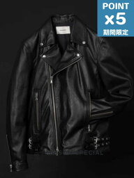 期間限定P5倍【MAISON SPECIAL / メゾンスペシャル】 シープレザー ダブルライダース ジャケット - Dress-Fit Sheep Leather Double Rider Jacket