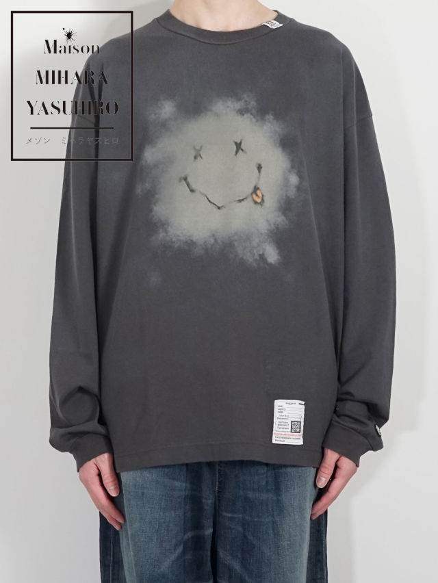 Maison MIHARA YASUHIRO / ᥾ ߥϥ䥹ҥ ǥȥ쥹 ޥ꡼ 󥰥꡼֥åȥ / DISTRESSED SMILY LT / BLACK