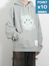 期間限定P10倍【Maison MIHARA YASUHIRO / メゾン ミハラヤスヒロ】 スマイリーフェイス プリンテッドフーディー - Smily Face Printed Hoodie - GRAY