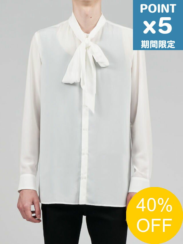 【SALE】期間限定P5倍【GalaabenD / ガラアーベント】 ヴィーナスリボンシャツ - ホワイト - Venus Satin Ribbon SH