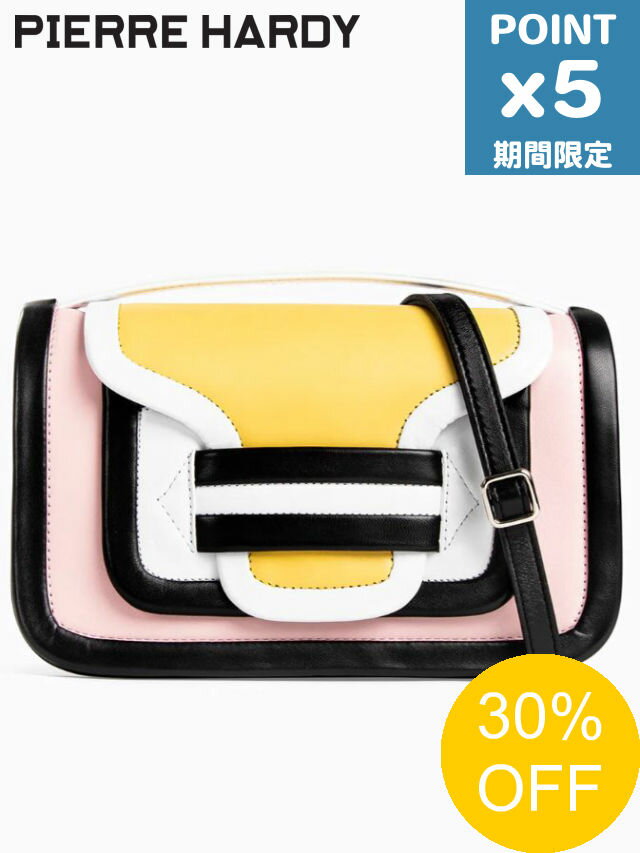 期間限定P5倍【PIERRE HARDY / ピエールアルディ】 アルファ マキシ ハンドバッグ - ALPHA MAXI BAG - PINK-YELLOW-BLACKのサムネイル