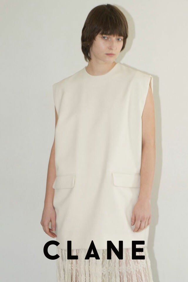 【CLANE / クラネ】 ノースリーブ ロングトップス - SLEEVELESS LONG COCOON TOPS IVORY