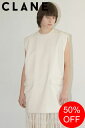 【SALE】【CLANE / クラネ】 ノースリーブ ロングトップス - SLEEVELESS LONG COCOON TOPS IVORY