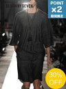 【SALE】期間限定P2倍【SEVEN BY SEVEN / セブンバイセブン】 オーガニックコットン サーマルシャツ - ORGANIC COTTON THERMAL TEE - Mixed ”UNSTAINED” yarn - BLACK
