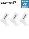 【正規品】期間限定P2倍【SALOMON / サロモン】 ソックス / 靴下 3足パック - EVERYDAY CREW 3-PACK - WHITE