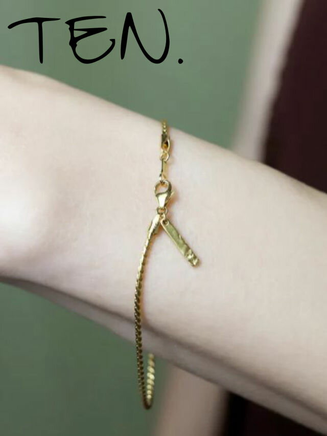【TEN. / テン】 ツイストチェーンブレスレット GD ゴールド シンプル デザイン ユニセックス アクセサリー