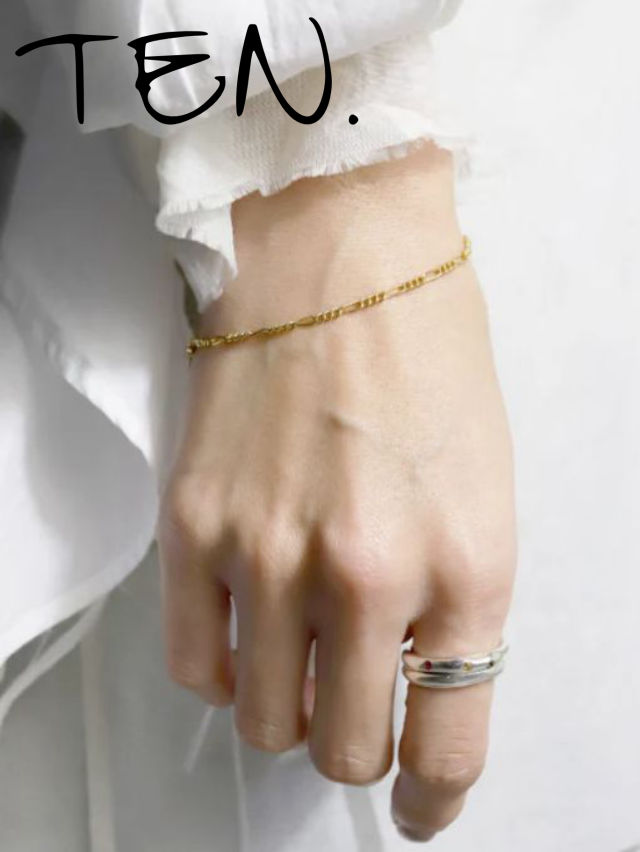 【TEN. / テン】 フィガロチェーンブレスレット GD ゴールド シンプル デザイン ユニセックス アクセサリー