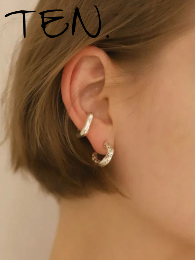 【TEN. / テン】 【両耳用】メルトピアス SV シルバー シンプル デザイン ユニセックス アクセサリー