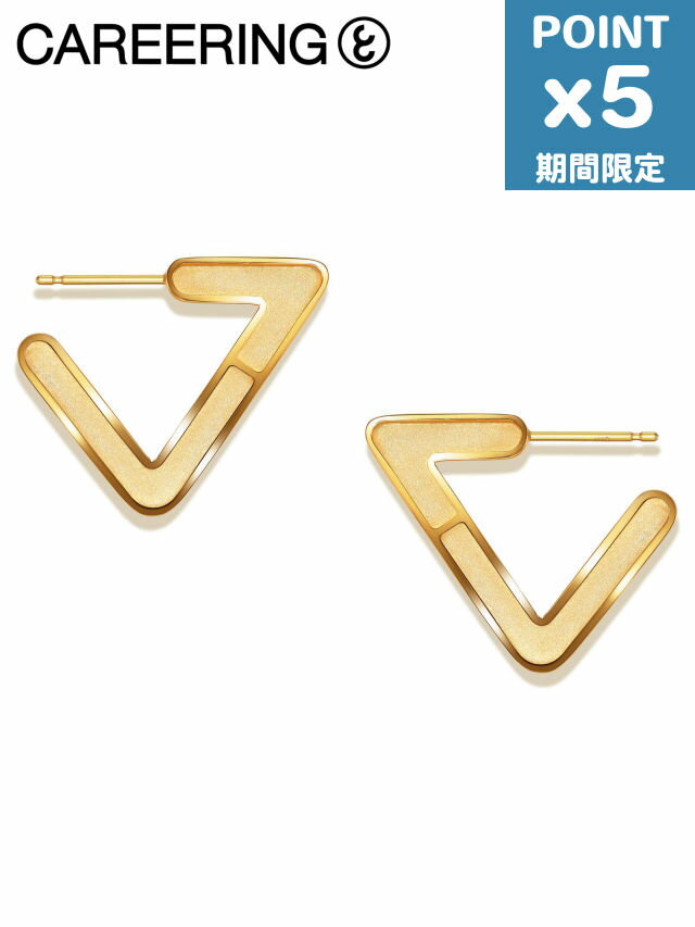 期間限定P5倍【CAREERING / キャリアリング】 【両耳用】 FRAME T 701 YELLOW - トライアングルピアス イエローゴールド
