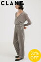 【SALE】【CLANE / クラネ】 ベロア カシュクールデザイン セットアップ グレー - VELOR CACHECOEUR SET UP GREY