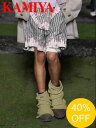 【SALE】【KAMIYA / カミヤ】 ニットレッグウォーマー - KNIT LEG WARMERS - KHAKI