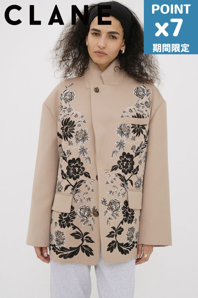 期間限定P7倍【CLANE / クラネ】 オリジナルテーラードジャケット - FLOWER EMBROIDERY TAILORED JACKETのサムネイル