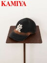 【KAMIYA / カミヤ】 ”KMY”Distressed Cap - ベースボールキャップ - BLACK