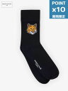 【正規品】期間限定P10倍【MAISON KITSUNÉ / メゾン キツネ】 ボールドフォックスヘッド コットンソックス メンズ・レディース - B...