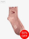 【正規品】【SALE】【MAISON KITSUNÉ / メゾン キツネ】 ベイビーフォックス コットンリブソックス レディース - Porcelaine pink
