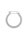 【NUMBERING / ナンバリング】 Safety Pin Chain Layered Bracelet - セーフティピンチェーンレイヤードブレスレット - SILVER【韓国・ジュエリー】