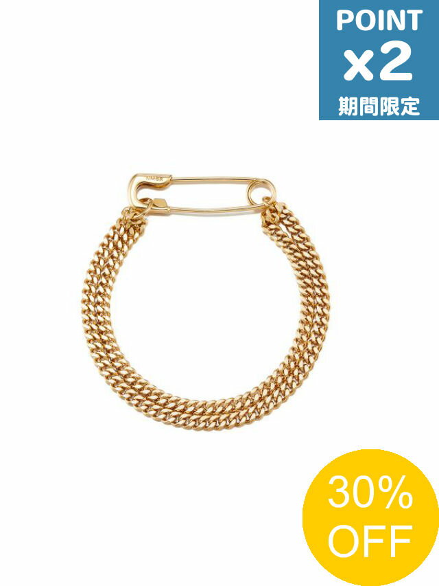 【SALE】期間限定P2倍【NUMBERING / ナンバリング】 Safety Pin Chain Layered Bracelet - セーフティピンチェー...