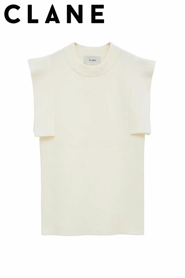 【1000円クーポン】【CLANE / クラネ】 スクエアスリーブニットトップス | SQUARE SLEEVE KNIT TOPS - WHITEのサムネイル