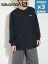 【正規品】期間限定P3倍【SALOMON / サロモン】 SALOMON LOGO 男性用 長袖 T シャツ - BLACK