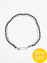 【SALE】【NUMBERING / ナンバリング】 Safety Pin Necklace - セーフティピン ネックレス - BLACK【韓国・ジュエリー】