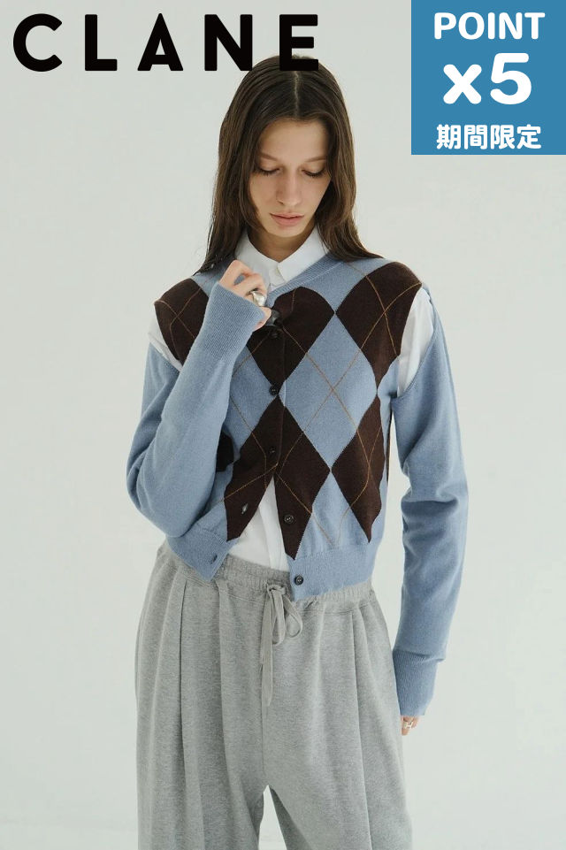 期間限定P5倍【CLANE / クラネ】 アレンジニットトップス - ARRANGE KNIT TOPS BLUE