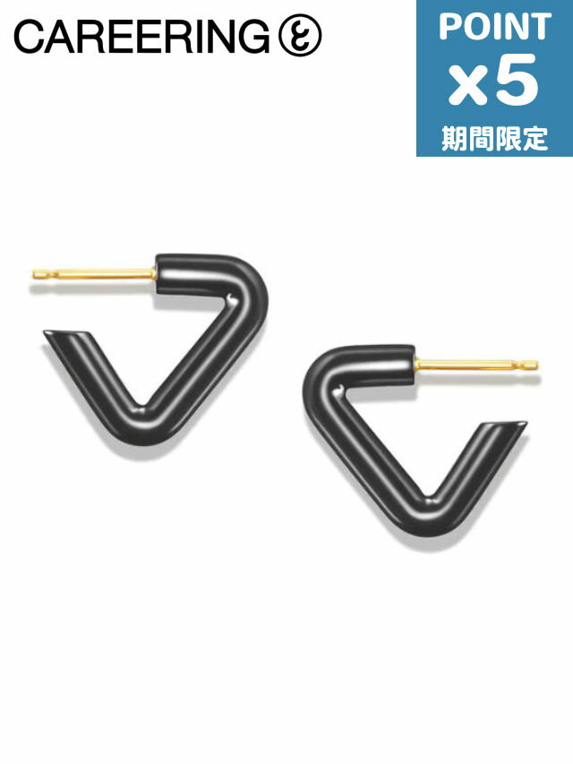 期間限定P5倍【CAREERING / キャリアリング】 【両耳用】TRIANGLE 701 BLACK トライアングル ピアス シルバー925 /18Kポスト