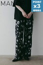 期間限定P3倍【MANOF / マノフ】 フラワーワイドパンツ - BLURRED FLOWER WIDE PANTS - BLACK