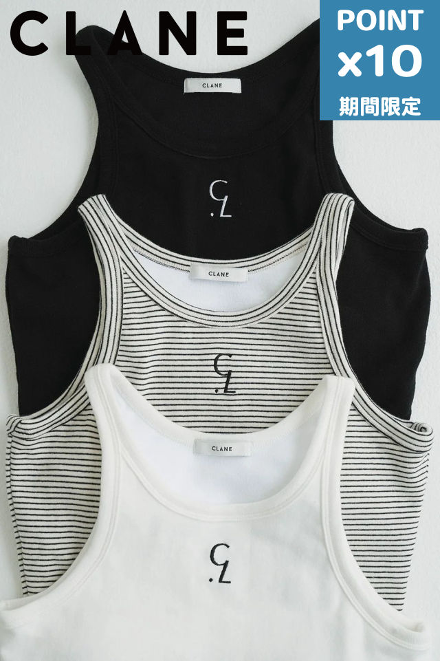 期間限定P10倍【CLANE / クラネ】 【3色展開】 LOGO SLIM TANK TOPS - ロゴタンクトップのサムネイル