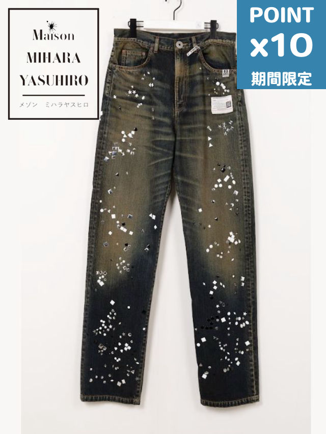 期間限定P10倍【Maison MIHARA YASUHIRO / メゾン ミハラヤスヒロ】 エンベリッシュド ジーンズ - EMBELLISHED JEANS (INDIGO)