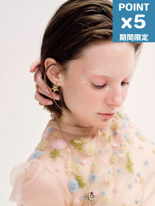 期間限定P5倍【NUMBERING / ナンバリング】 【両耳用】 Two-way Star Hoop Earrings（GOLD) - スターフープピアス【韓国・ジュエリー】