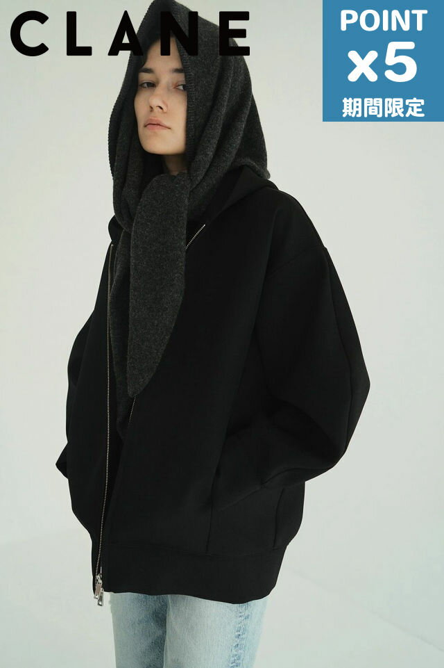 期間限定P5倍【CLANE / クラネ】 ボンディング ジップフーディ - CONSTRUCTIVE BONDING HOODIE (BLACK)