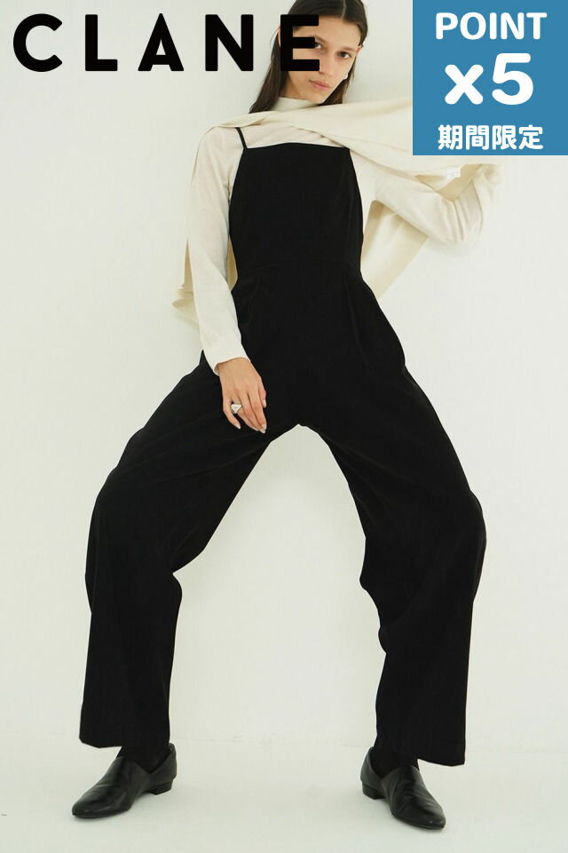 期間限定P5倍【CLANE / クラネ】 キャミソール オールインワン | CAMISOLE ALL IN ONE (BLACK)